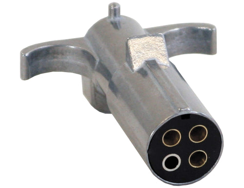 Buyers Products 4-Way Die-Cast Metal Trailer Connector, Zinc-Plated Connector for Electric, Bolt-On Mounting Style Trailer Side
