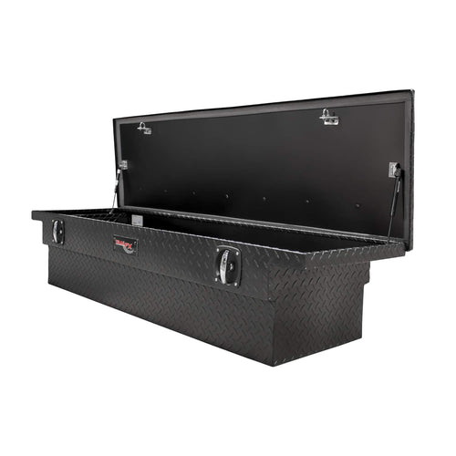 TrailFX Tool Box Truck Fits Ford F-150 5.5 Foot Bed 2001-2026 Aluminum Crossover Low Profile, Single Lid, Diamond Tread, Matte Black, 19.25 Inch x 72 Inch x 13.5 Inch, 8.6 Cubic FeetTrailFX 120723C