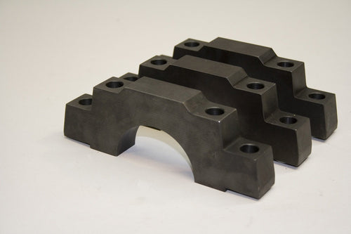 Steel PRW Main Bearing Caps for Chevy 350, 2 Bolt to 4 Bolt Block, Straight Holes