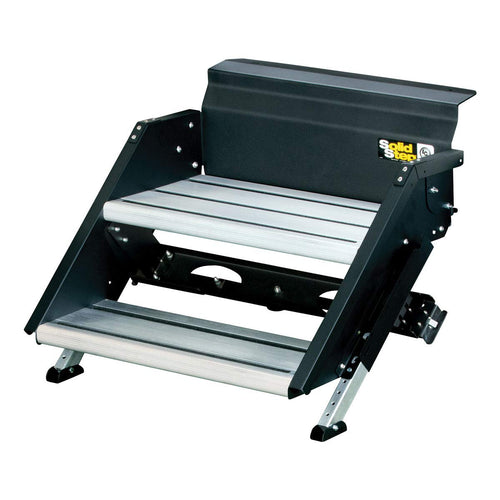 Solid Step Lippert-733932 Double Step for RV and Travel Trailer Entry Doorway, Black, 30-inch