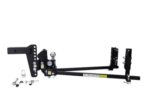 TrueTow Weigh Safe Heavyweight Distribution Hitch - Adjustable 8" Drop w/2.5" Shank 22,000 lbs GTW w/Keyed alike Hitch Pin, Coupler Latch Lock, & Padlock