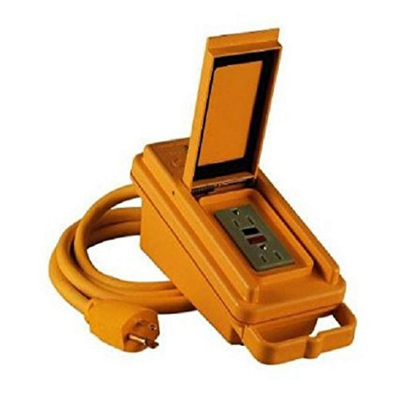 Shock Shield Southwire 2843 GFCI Outlet Box, Safety Yellow