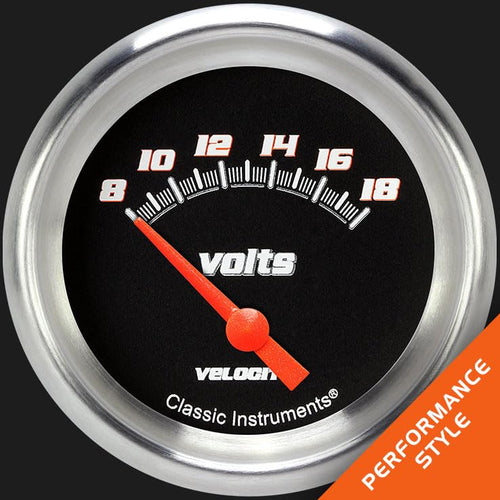 Velocity ClaShort Sweepic Instruments VS230BAPF Black 2 5/8" Volt Gauge Short Sweep