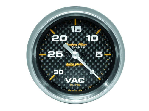 Carbon Fiber Auto Meter 4871 Electric Vacuum Gauge