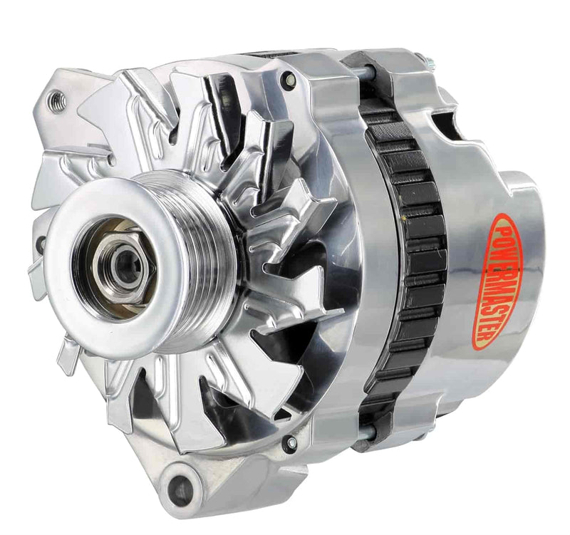 Alt GM CS130 Powermaster Polish 140A 6 grv Pulley Offset Left MTG 1-Wire or OE Hookup