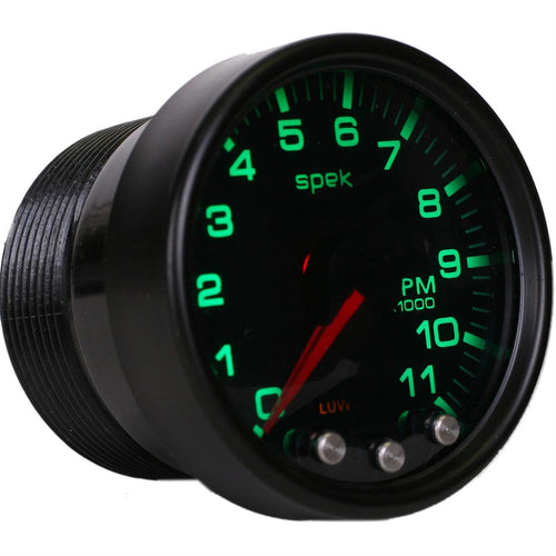 Auto Meter Gauge, P33652 Tach, 2 1/16", 11K RPM, W/Shift Light & Peak Mem, Smoke/Blk, Spek-Pro