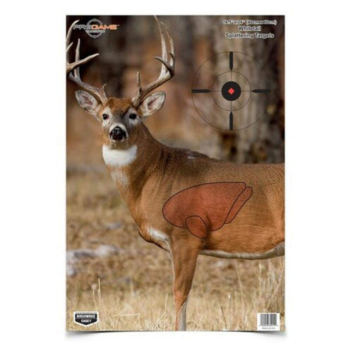 Pregame Birchwood Casey 16.5" x 24" Whitetail Deer Targets - Realistic Instant Splattering Shooting Targets - for Use with All Guns & Calibers - 3 Targets Pack