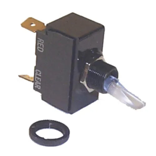 Sierra International TG40080 On-Off Illuminated Mom SPST Toggle Switch with 15/32"L x 15/32"-32 Mounting Stem, White/Red
