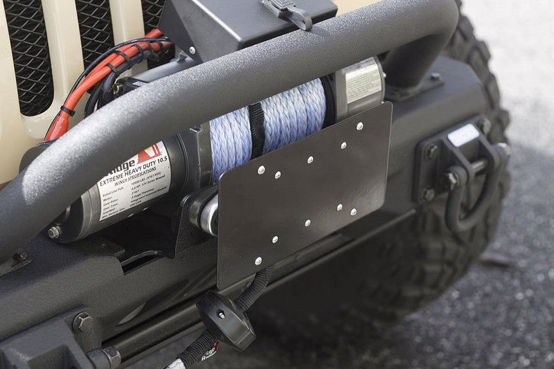 License Plate Mounting Bracket Rugged Ridge 11238.07 for Hawse Fairlead