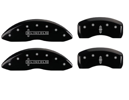 MGP Caliper Covers Black Powder Coat Finish 36023SLC1BK Silver Characters Disc Brake Caliper Cover (Set of 4)