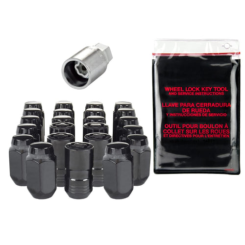 Black Hex McGard Wheel Installation Kit (M14-1.5 Thread Size) Chrome