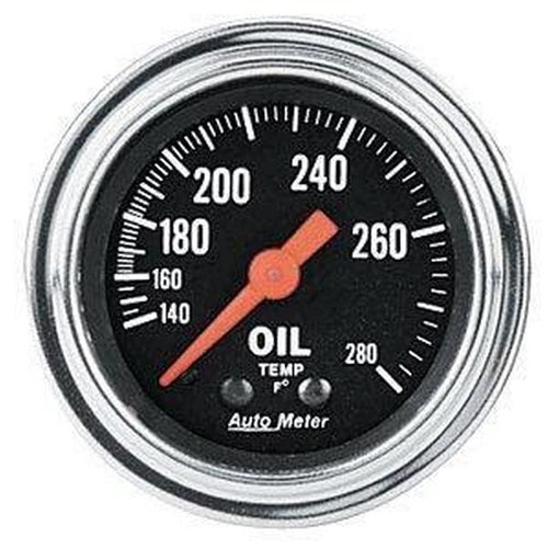 Mechanical Oil Temperature Gauge Auto Meter 2441 Traditional Chrome