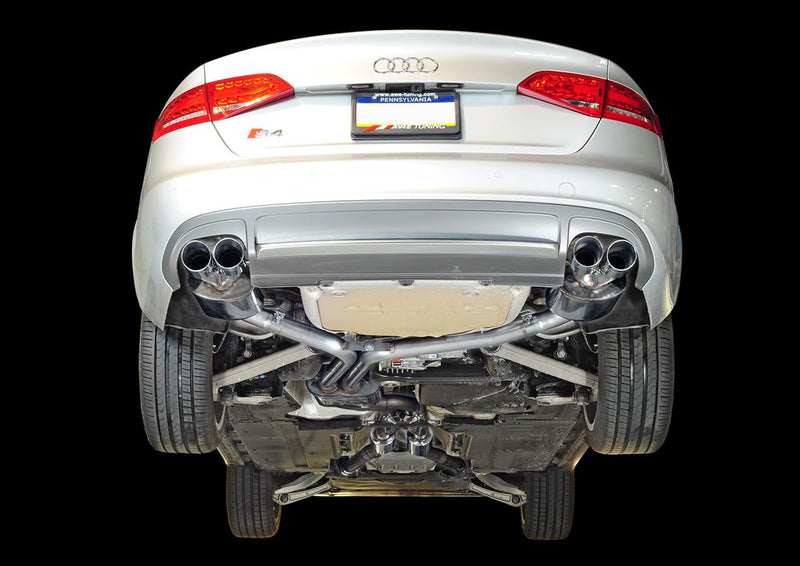 Audi B8.5 S4 AWE Tuning 3.0T Touring Edition Exhaust System - Chrome Silver Tips (102mm)
