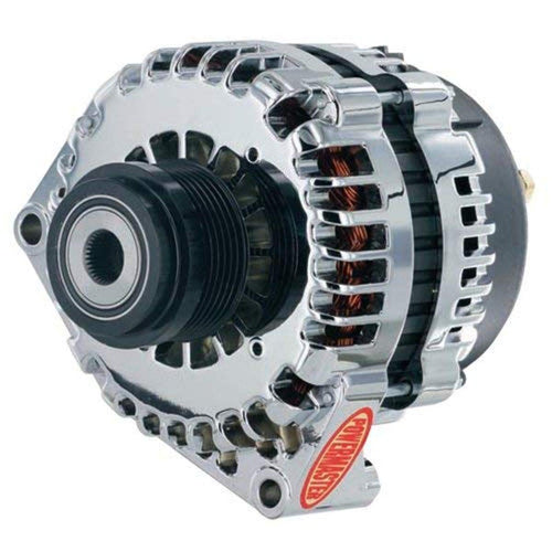 Alternator Powermaster 38969 (GM AD244 Chrome 220A 6 grv Decoupler pulley Corvette Upgrade 1997-2014 Exc. ZR1 1-Wire or OE Hookup), 1 Pack