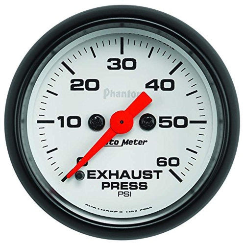Auto Meter Phantom (5792) 2-1/16" 0-60 PSI Full Sweep Electric Exhaust Pressure Gauge