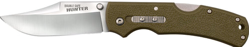 DOUBLE SAFE HUNTER Cold Steel (OD GREEN) / 8-3/8" OVERALL / 3.5" BLADE / 3MM THICK / 4-7/8" LONG GFN HANDLE / 8CR13MOV STAINLESS STEEL/AMBI BELT CLIP/BLISTER PACKED