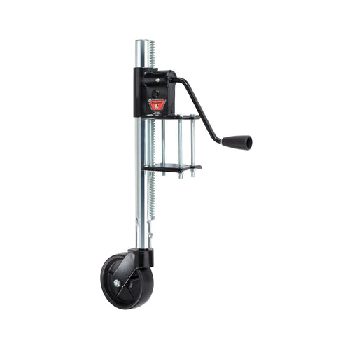 Bulldog Trailer Jack, Reese, 169R, Manual, Caster, 16 in of Travel, 750 lb Capacity, Mounting Bracket Included, Steel, Black Paint, Each