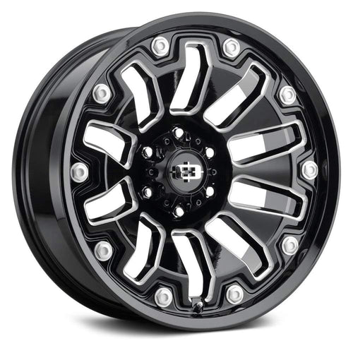 18x9 Vision 362 Armor Black/Milled Wheel Rim -12mm 6x5.5" Inch 18"