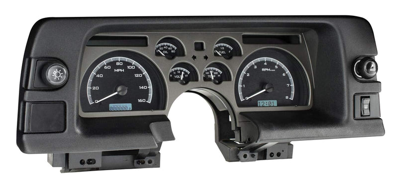 VHX System-Silver Alloy Style Face Compatible with 1990-92 Chevy Camaro w/White Display