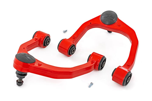 Rough Country Upper Control Arms Forged Aluminum for Toyota Tacoma (2005-2023) 4Runner (2010-2024) OE Upgrade, 2-Pack, Red