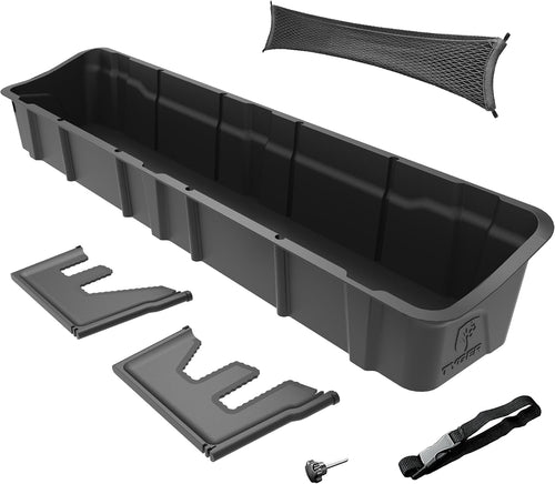 Tyger Auto Underseat Storage Box Compatible with 2015-2026 F-150 Ford; 2017-2026 F-250 F-350 SD Supercrew Cab, Black Rear Under Seat Storage Organizer Cargo Box | TG-CB5F2228