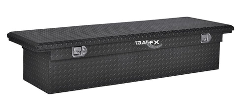 TrailFX Crossover Tool Box Low Profile Single Lid Diamond Tread Matte Black 16 Gauge Aluminum TrailFX 120703