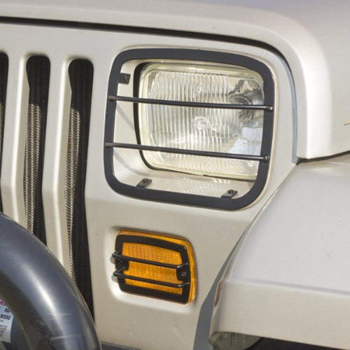 Headlight/Turn Signal Euro Guard Kit Rugged Ridge for Jeep Wrangler YJ | Black | 11230.02 | Fits 1987-1995 Jeep Wrangler YJ