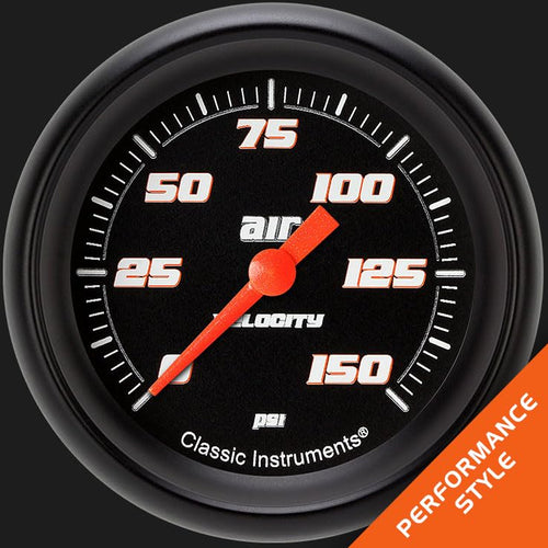 Velocity Black Classic Instruments VS318BBPF 2 5/8" Air Pressure Gauge 150 PSI Electric
