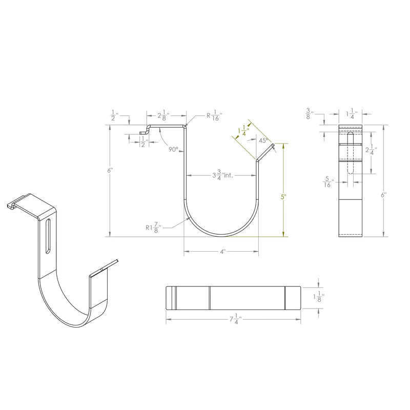 Off Road Black Horse Base K2 Bed Hook RBH635