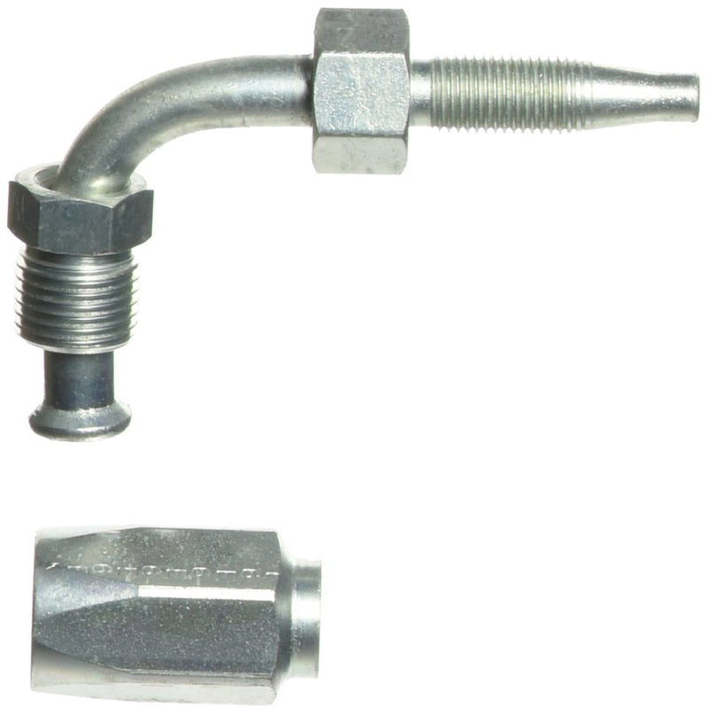 4C5E-4RMIX90 Gates Field Attachable for C5E Hose, Male SAE 45 Flare Inverted Swivel, 90 Bent Tube, Steel, 3/16" ID, 2.05"