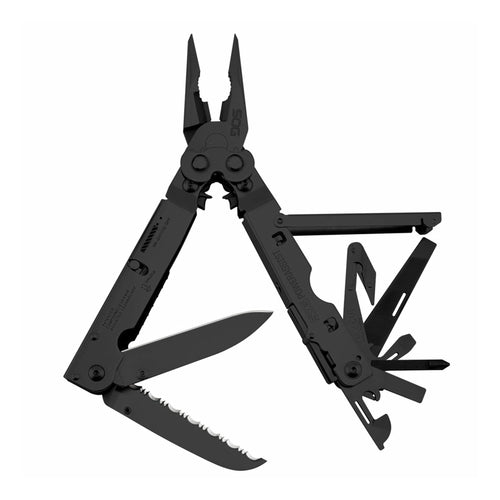 PowerAssist SOG Multi-Tool Pliers- Multi-Tool Pocket Knife and Utility Tool Set with 16 Lightweight Specialty Tools and EDC Sheath (B66N-CP), Black