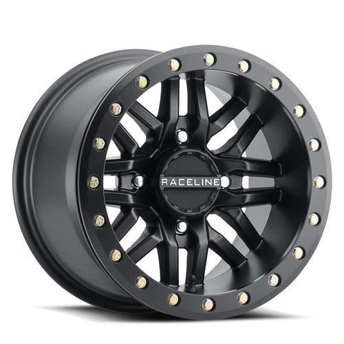 Raceline A91B Wheels RYNO UTV/ATV Black W/Black Ring 14x7" 4x156", 10 mm offset/(4.39"B/S)