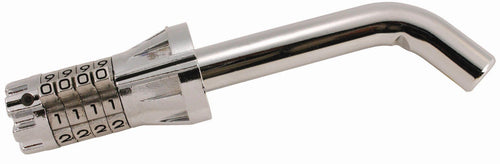 Trimax 1/2" Dia. Standard Resettable Combination Bent Pin Receiver Lock MAG125, Clam Packaging, Chrome