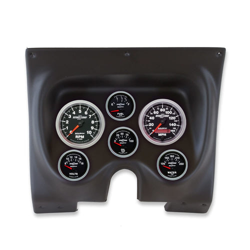 AutoMeter Dash Kit Direct Fit, Camaro/Firebird 67-68, Tach/Mph/Fuel/Oilp/Wtmp/Volt, Sport-Comp Ii (2130-12)
