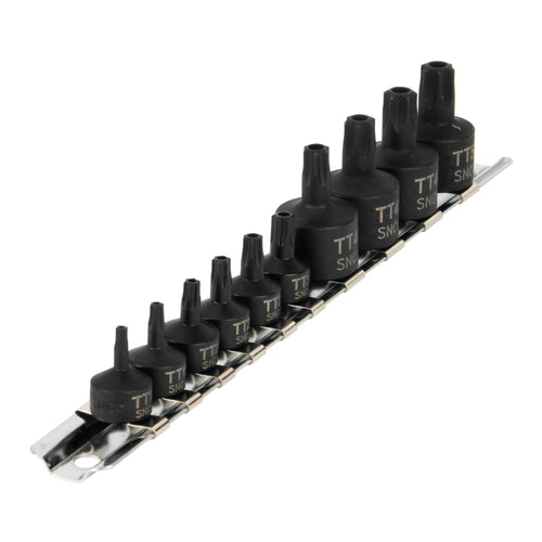 Impact Grade Performance Tool W38962 Tamper Resistant Bit Socket Set with Storage Rail, 10-Piece, 1/4-Inch & 3/8-Inch Dr, T10-T50