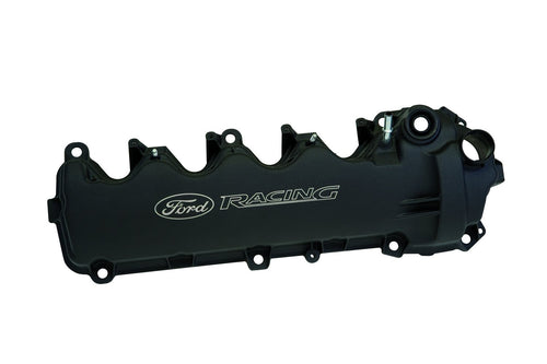 Black Powder Coated Ford Racing M-6582-FR3VBLK 3-Valve Camshaft Cover with Logo for 4.6L Engine