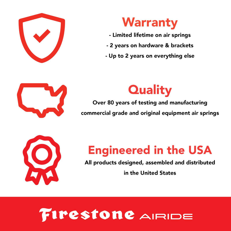 Firestone 4164 Airide Coil-Rite Rear Springs Kit fits 2008-2021 Land Cruiser and 2008-2016 Sequoia with Rear Coil Springs Only | 5-35 PSI | Load Capacity of 1,000 Pounds