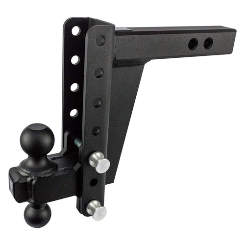 2.0" BulletProof Hitches Adjustable Heavy Duty Trailer Hitch (22,000 lb. Rating) - 8" Drop/Rise Trailer Hitch with 2" & 2-5/16" Dual Ball - Powder Coat, Solid Steel, Corrosion-Resistant
