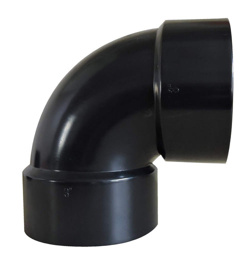 D502878C Valterra LLC 90 Short Turn 3" HUB DWV , Black