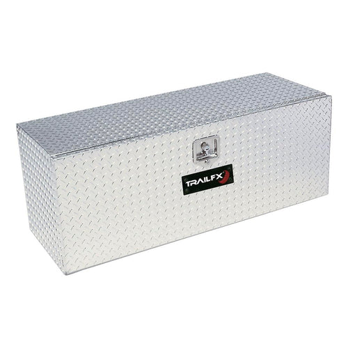 TrailFX Underbody Truck Bed Tool Box Single Lid Polished 16-Gauge Diamond Tread Aluminum 4.5 Cubic Foot 24" Length x 17-1/2" Width x 18" Height Bright Finish TrailFX 190241