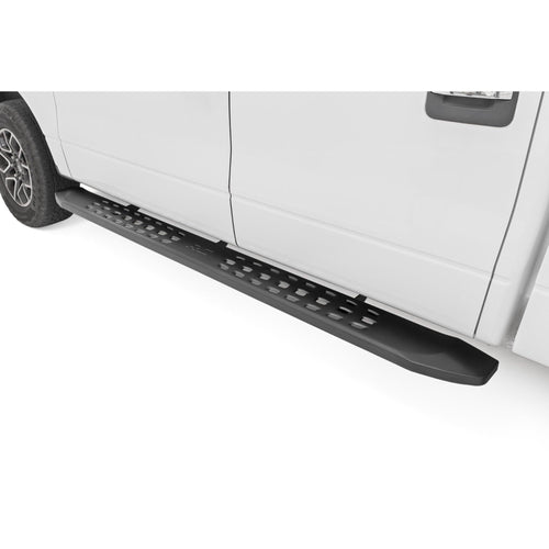 Rough Country Running Boards RPT2 for Ford F-150 Crew Cab (2009-2014) - Sleek Profile, Non-Slip Step, Rust Resistant, Easy Install