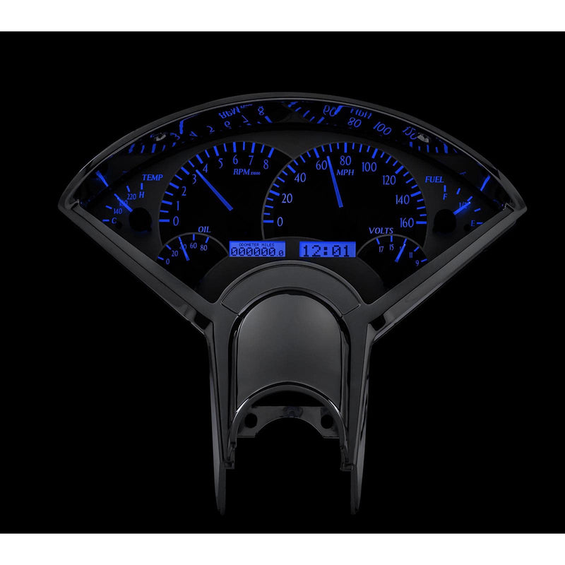 Silver Face 1955-56 Chevy Car VHX System - Blue Display