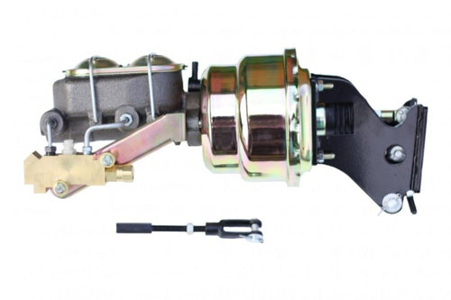7 Inch LEED BRAKES Dual Power Booster, 1-1/8 Inch Bore Master, Side Mount Valve, Disc/Drum