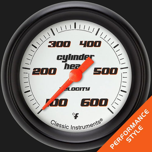 Velocity White Classic Instruments 2 5/8" Cylinder Head Temperature Gauge VS397WBPF