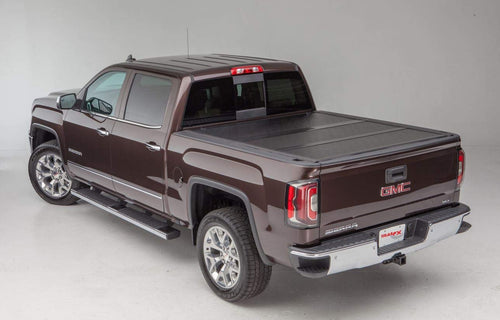 Toyota Tacoma TrailFX Tonneau Cover 5 Foot Bed Fits 2016–2021 Standard Flush Tri-Fold Hard Lockable Black Aluminum Tonneau Cover TFX5526