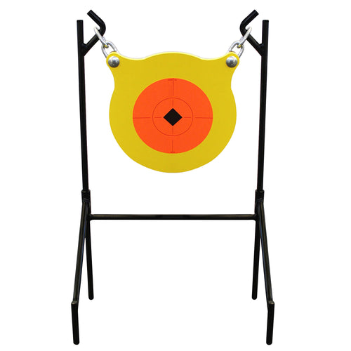 Birchwood Casey Boomslang World of Targets AR500 Steel Durable 0.5" Thick 9.5" Diameter Shooting Gong Target with Stand & Hanging Hardware