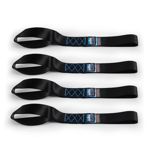 Heavy-Duty Borne Off-Road Ratchet Tie-Down Kit (4-Pack), Black