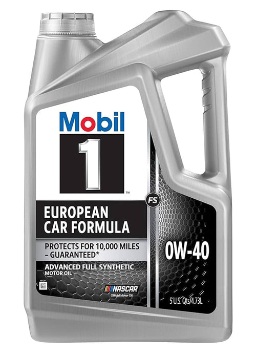European Car Formula Mobil 1 Full Synthetic Motor Oil 0W-40, 5 Quart