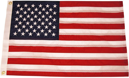 Sewn American Flag TAYLOR MADE PRODUCTS for Boats, 20" x 30", Marine-Grade Nylon, Fade Resistant, Brass Grommets, Embroidered Stars and Stripes, Flag only - 2020109196