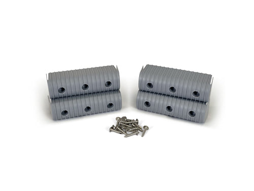 Bunk Wrap Caliber Endcaps 23053, 4-Pack of 2 x 6" Endcaps with Hardware, Grey